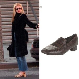 Vince Snakeskin Pattern Brown Loafers